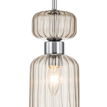 Подвесной светильник 1x60Вт E14, металл/стекло, хром/бежевый