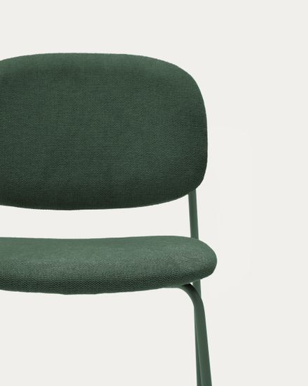 Стул Meli из зеленой синели с металлическими ножками