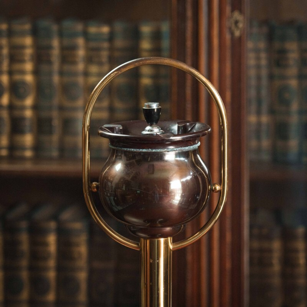 Винтажная напольная пепельница с крышкой