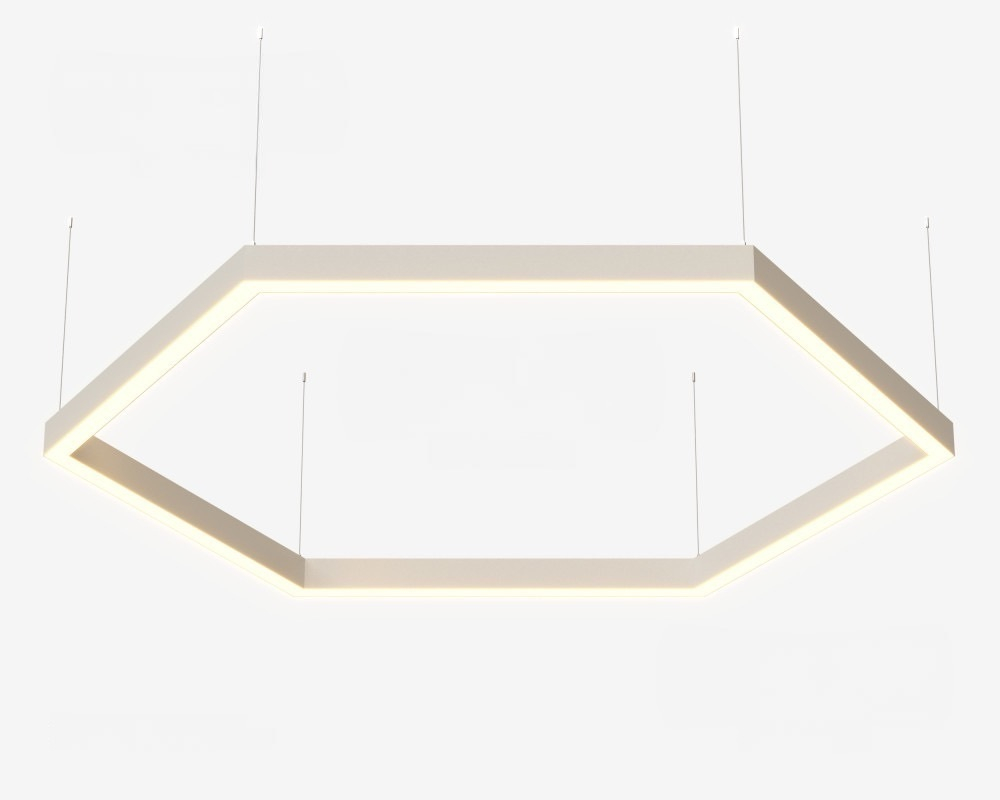 Подвесной LED светильник шестиугольный LP85-ARENA6-600 84Вт (сегмент 604 мм) 5000K 8464Лм белый 1208х1208х80мм DARKLUM