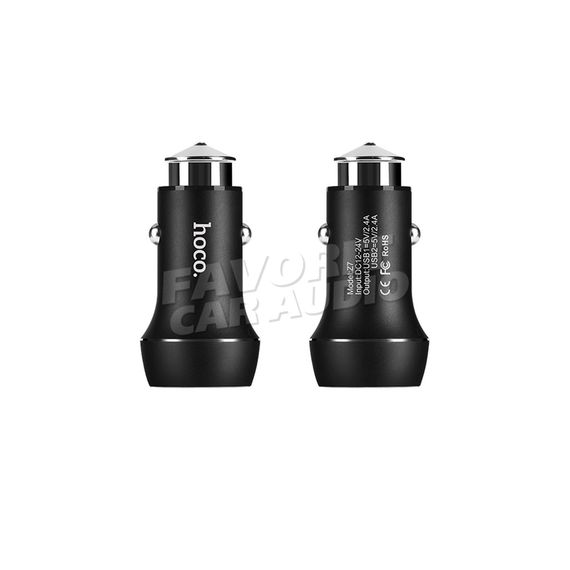 АЗУ 2USB HOCO Z7 Kingkong 2400mA металл чёрный