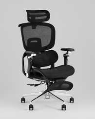 Кресло офисное TopChairs Prodigy с оттоманкой черный