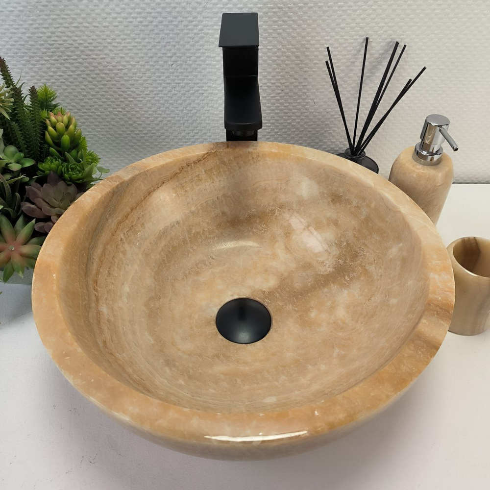 Раковина из оникса Bowl Yellow TinLip BO-62923 40*40*15 140