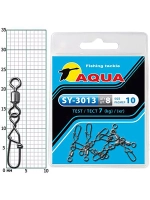 Карабин с вертлюгом для рыбалки AQUA SY-3013 №04 (упк. 8 шт.)