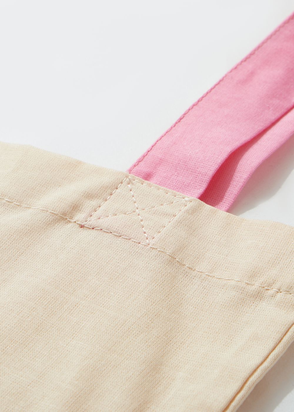 Шоппер FOS С Розовыми Ручками Бежевый