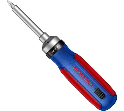 Реверсивная отвертка с трещоткой WORKPRO 3-72 15в1 (14 насадок) WP221061