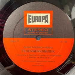 Винтажная виниловая пластинка LP Georg Friedr. Handel, Das Philharmonische Staatsorchester Hamburg, Leopold Ludwig Feuerwerksmusik / Wassermusik (Germany 1970)