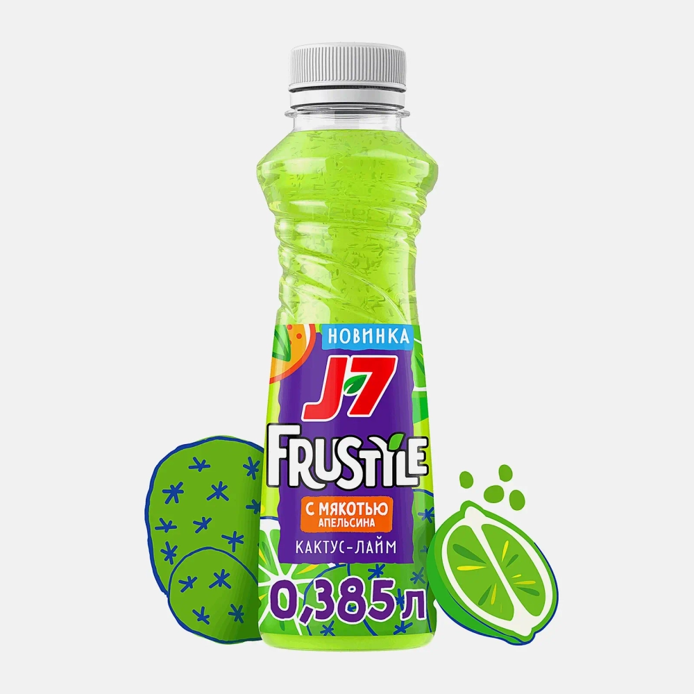 Напиток J7 Frustyle кактус-лайм 385мл