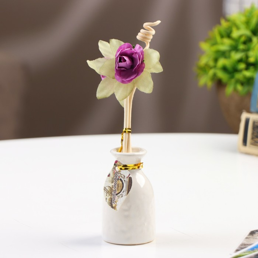 Набор подарочный с диффузором «Ваза с цветком», аромат фиалка, «Богатство Аромата»