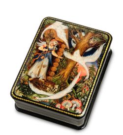 Народные промыслы ШК-19/ 4-E Шкатулка в технике декупаж «Гуси-лебеди» (10х8х3,5)