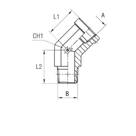 Штуцер FSC45 BSP 3/8" BSPT 3/8"