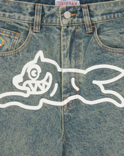 Джинсы ICECREAM Running Dog Patch Tripple Scoop Denim Pant