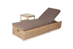 "Рим" комплект шезлонг со столиком, цвет соломенный