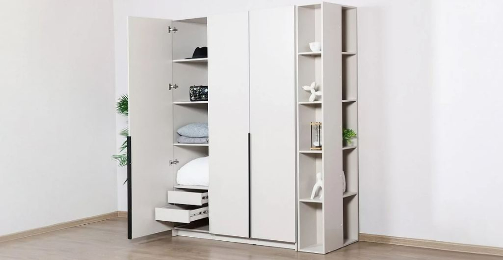 Рим 120 шкаф распашной 3Д+Сталлаж 01 Кашемир