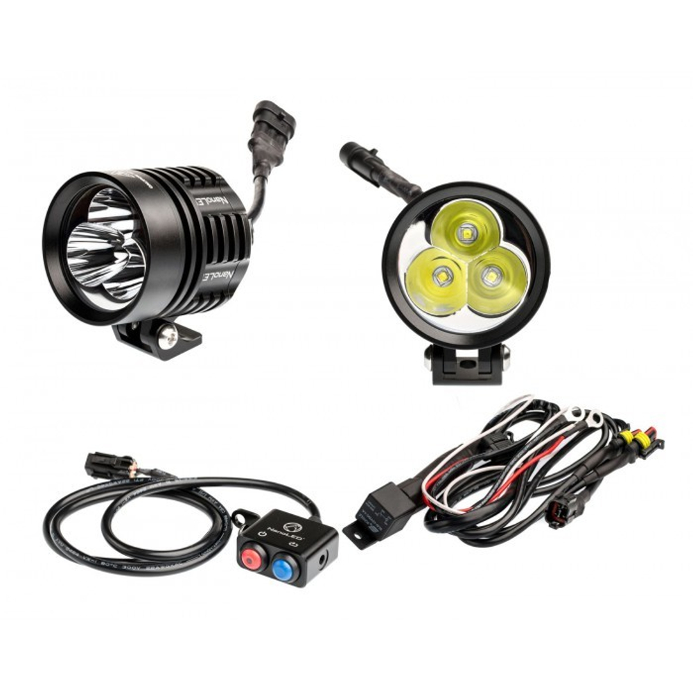 Фары светодиодные NANOLED ULTRA iX 30W, 3 LED CREE XM-L2, D70 мм, 2 фары и проводка, 3 режима свечения.