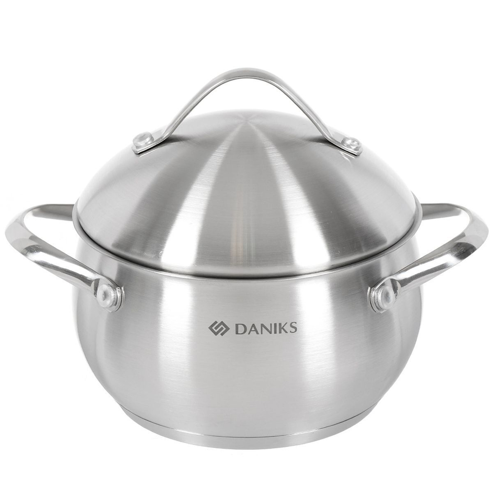Кастрюля нерж, 1.9 л, с крыш, Daniks, Мальта, GS-01345KS-16CA, индукц