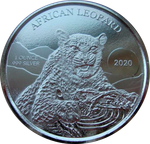 Гана 5 седи 2020 Африканский леопард СЕРЕБРО