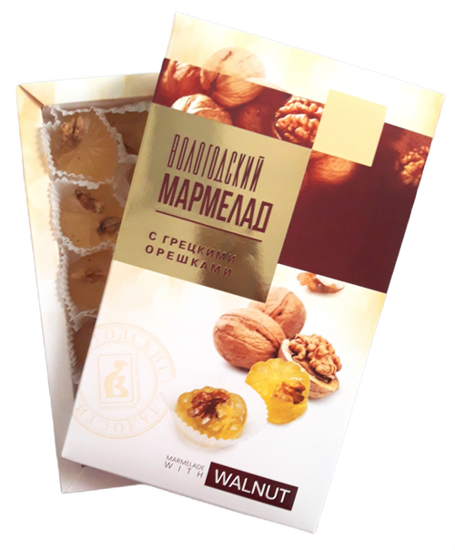 МАРМЕЛАД С ГРЕЦКИМ ОРЕХОМ 280 гр.