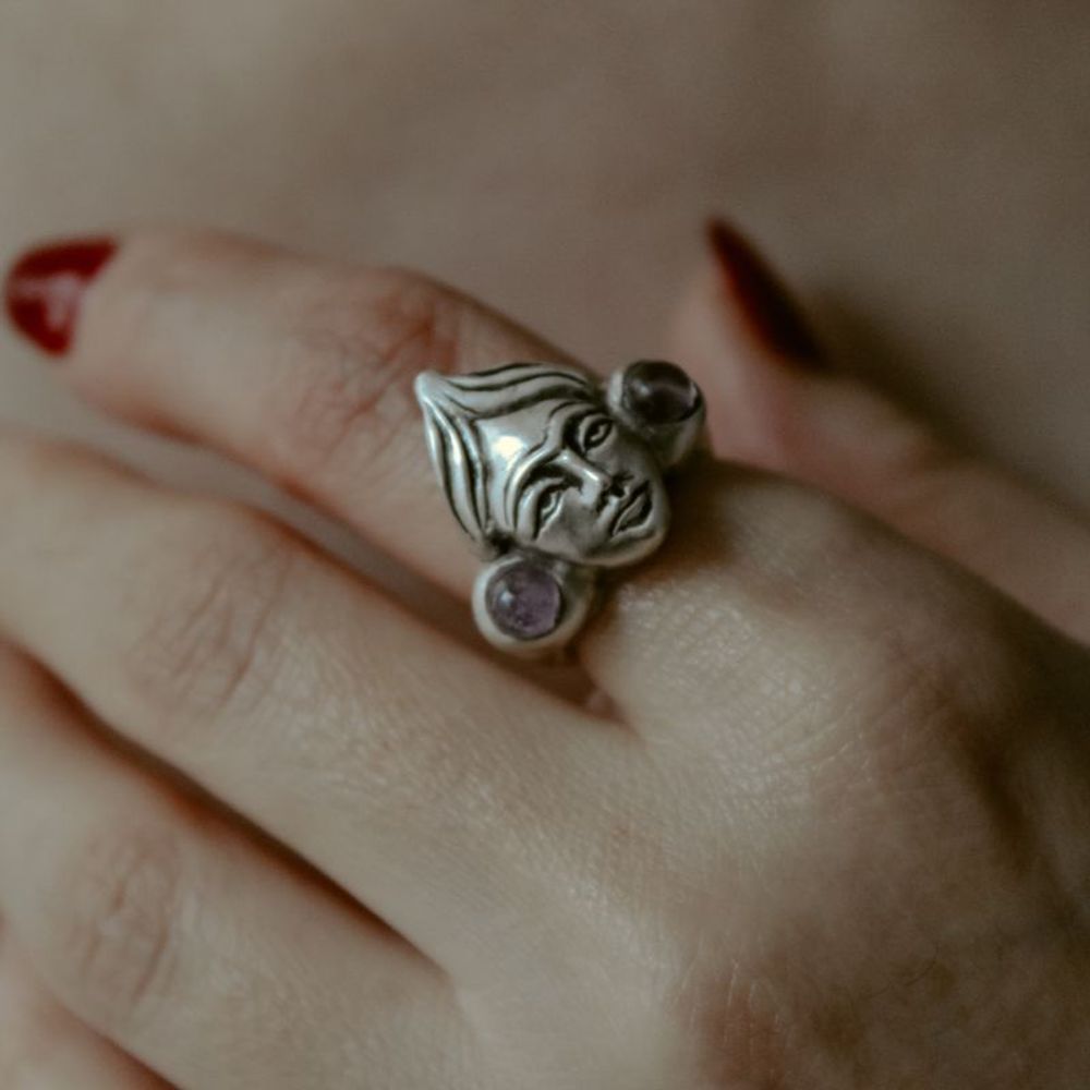 Серебряное кольцо с аметистом Dorkhaneh 90220326 Иран