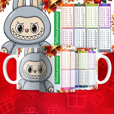 Лабубу с таблицей умножения