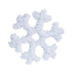 Снежинка мишура подвесная белая 30 см