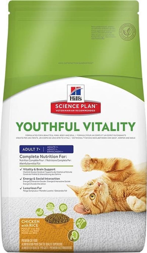 Hill's SP Youthful Vitality 250г сухой корм для кошек старше 7 лет с курицей