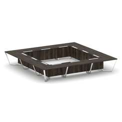 Steel Meet Стол переговорный квадратный MM-PR.B.SP-24K Дуб Мали/Графит Глянец/Нержавеющая Сталь/Хром