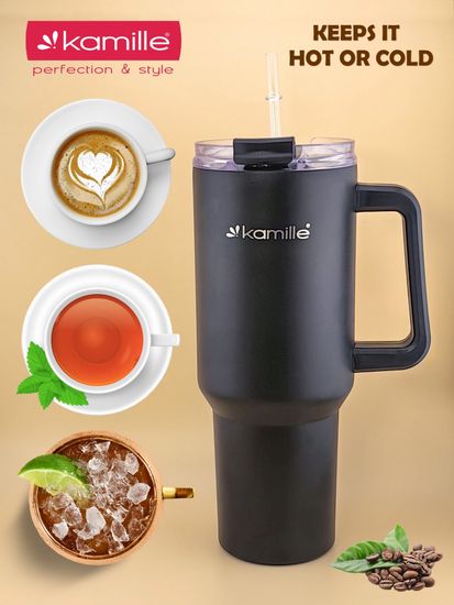 Термокружка 1,2 л. из нержавеющей стали Kamille KM 2172 с трубочкой