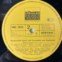 Винтажная виниловая пластинка LP Jiru Starek, RIAS Sinfonietta, Jacques Offenbach, Charles Gounod, Benjamin Godard, Romantische Suiten Und Serenaden Aus Frankreich (Германия 1977)