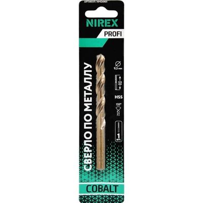 Сверло NIREX Profi по металлу Cobalt 9,5*125 мм NMD0901 (1шт в упак)