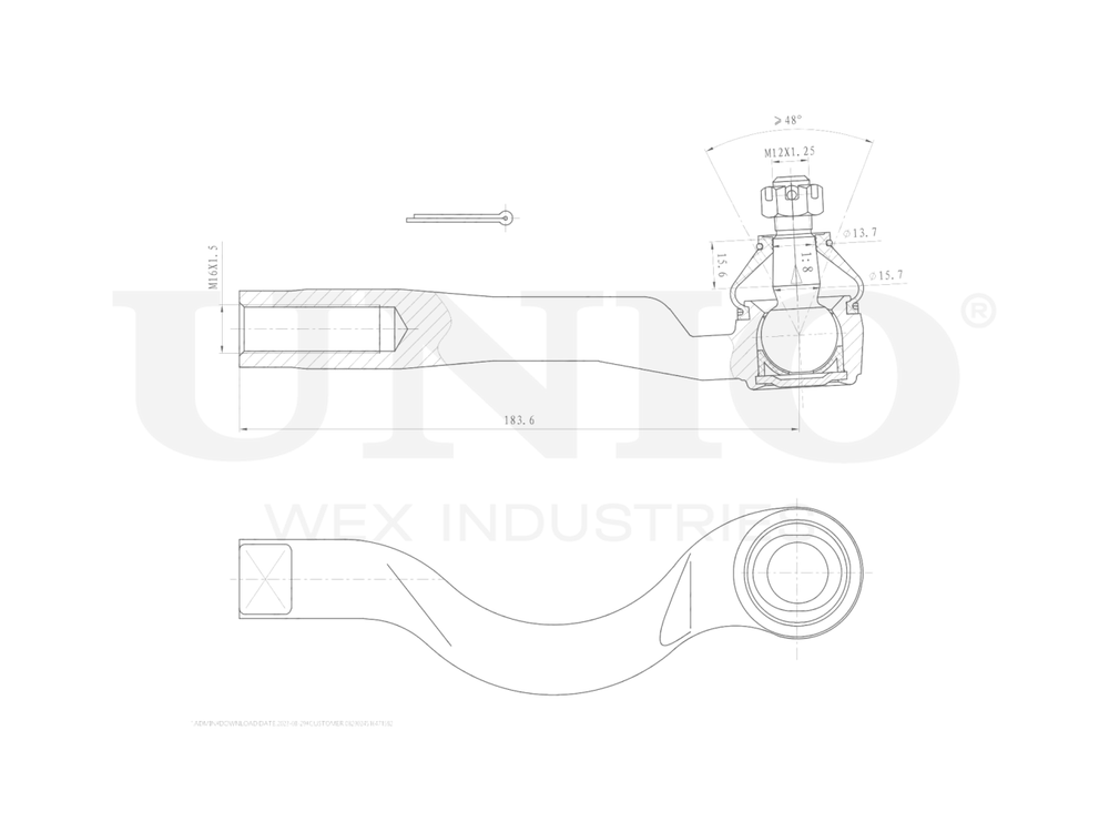 Наконечник рулевой правый UNIO SSP-10017