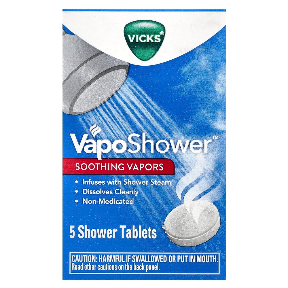 Vicks, VapoShower ™, успокаивающие пары, 5 таблеток для душа