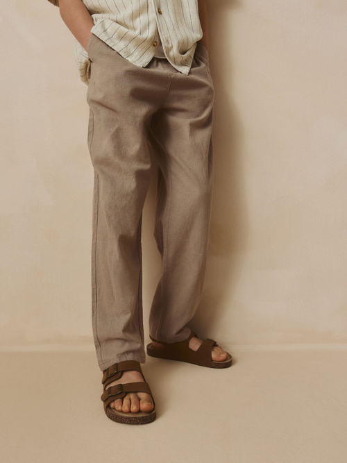 Брюки льняные для мальчика Next AC6-065, Светло-коричневый