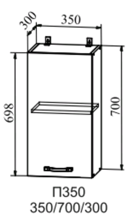 шкаф верхний 350 квадро