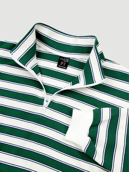 Лонгслив на молнии Mjölk Green Stripes