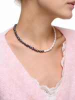 Колье "Petrol white half" Silver