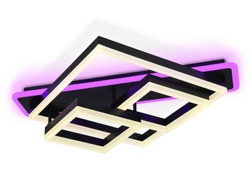 Потолочный светодиодный светильник с пультом 132W 3000K-6400K+RGB FA8533 BK чёрный Disk Acrylic Ambrella