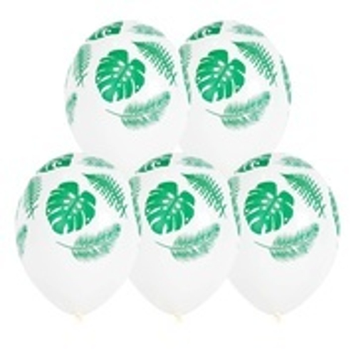 Шар латекс 14"35см Листья тропические