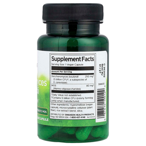 Swanson, сахаромицеты Буларди с пребиотиком МОС, 30 веганских капсул
