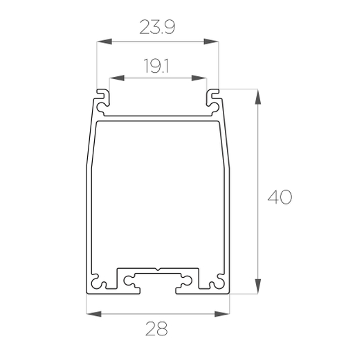 Профиль накладной алюминиевый LC-LP-R-4028-2 Anod