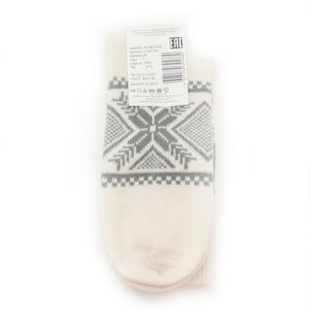Теплые шерстяные носки  Н007-02 белый натуральный