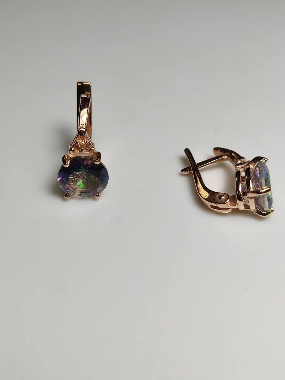 Серьги бижутерные с кварцем мистик