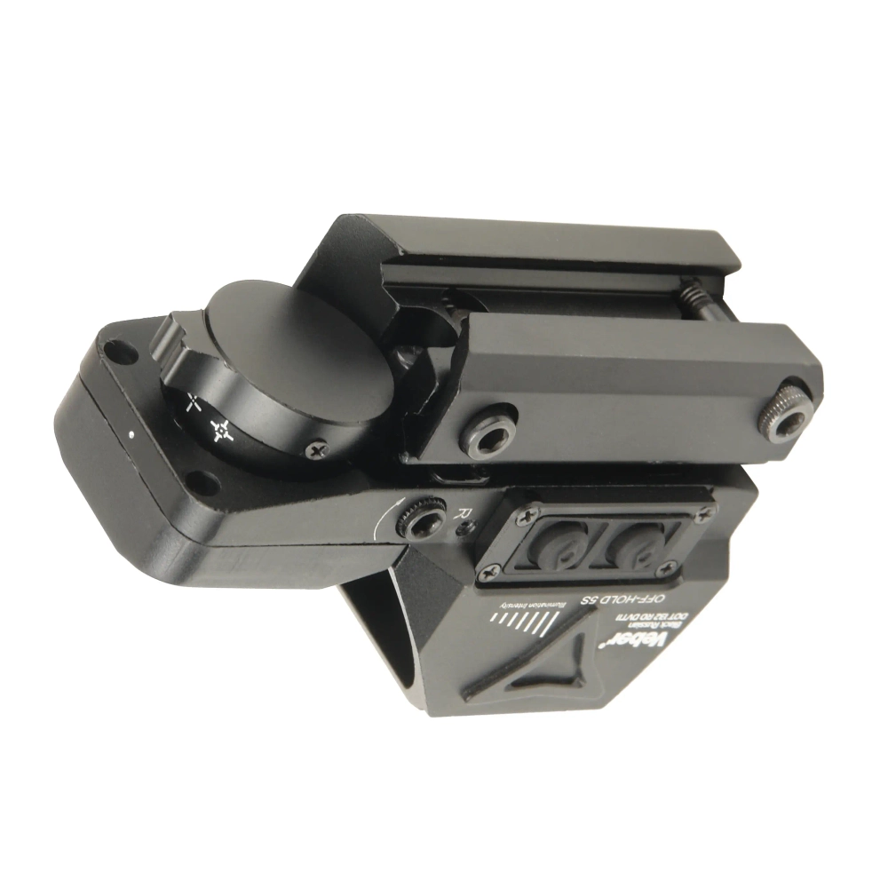 Прицел коллиматорный Veber Black Russian DOT 132 RD DVT11 - вид снизу сбоку с монтажным креплением