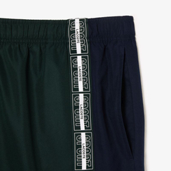 Мужские теннисные шорты Lacoste Recycled Fiber Shorts - green/navy blue/white