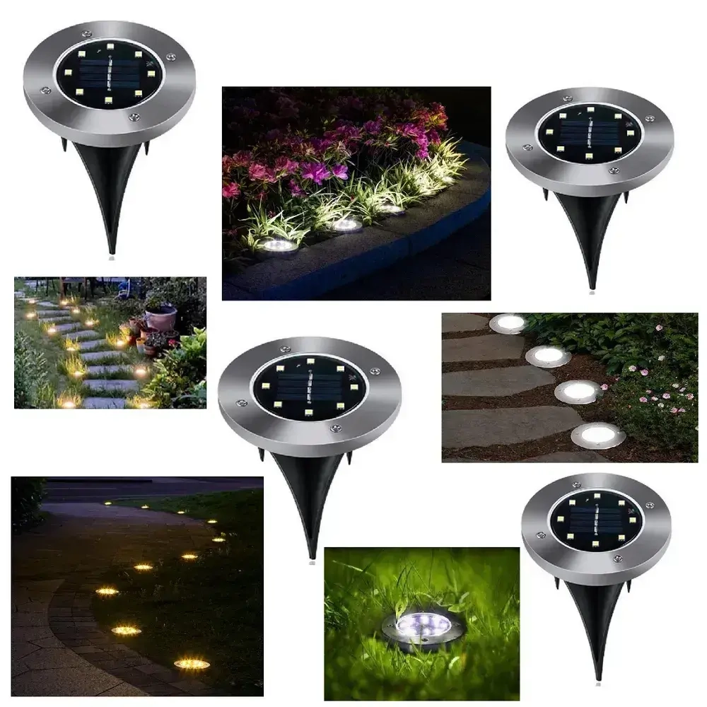 Фонарь садовый на солнечных батареях ForAll 8 Led/Комплект садово-парковый фонарь 8 шт