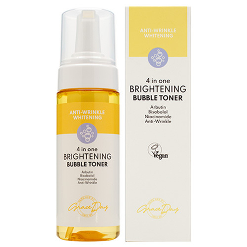 Освежающий пузырьковый тонер для уставшей кожи лица Grace Day 4 in One Brightening Bubble Toner 150мл