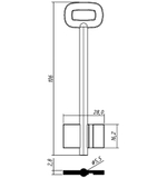 Заготовка сувальдного ключа 14204 БЕРЕТ литье (70*26,2*12,6мм)(5,7мм) (BRT1D) (желтый)