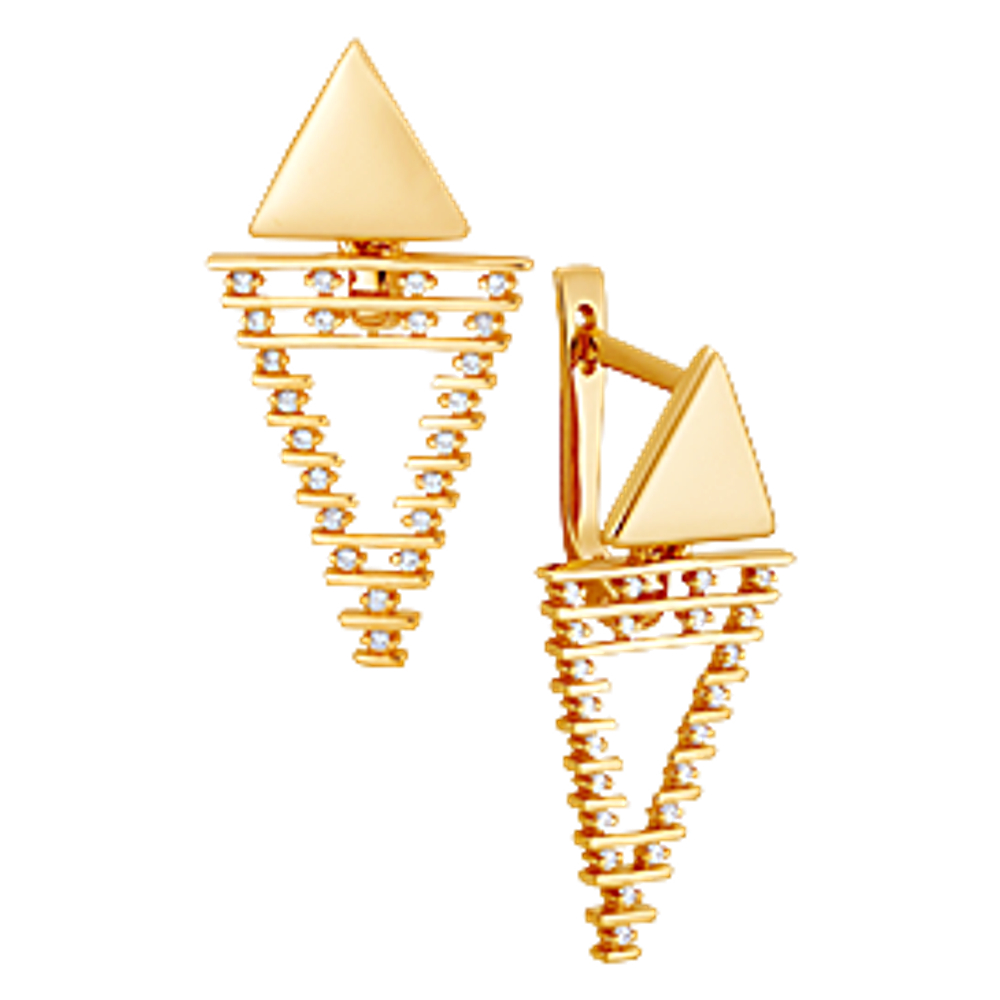 Серьги из золота с фианитами