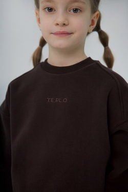 Свитшот с начёсом в стиле oversize Шоколад