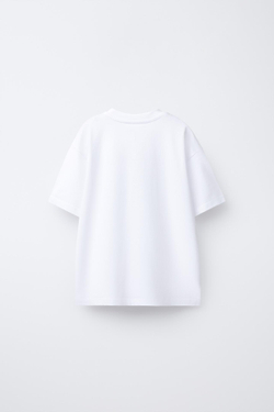 ZARA ФУТБОЛКА С ПРИНТОМ, БЕЛЫЙ